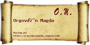 Orgován Magda névjegykártya